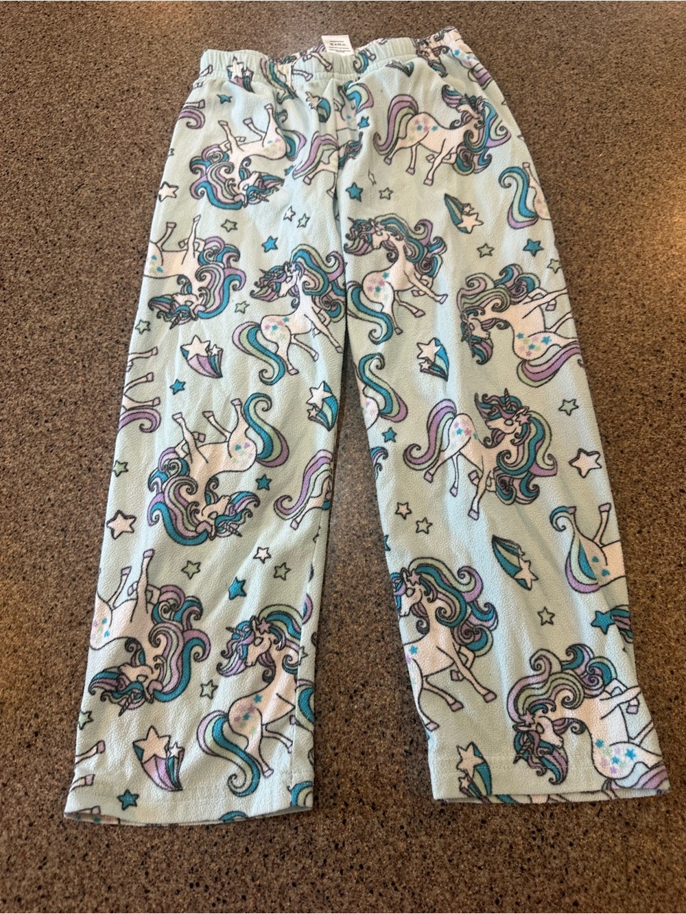 Kids Unicorn Print Pajama Pants - Light Mint